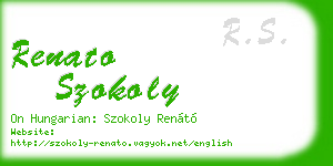 renato szokoly business card